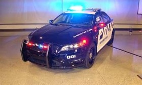 On Patrol: Ford's new Police Interceptor gets a 365-hp EcoBoost V6 and loads of modern technology, including Sync and cross-traffic alert. Officers will also like the anti-stab plates and ballistic panels to defend against heavily armed criminals. (Photo by Greg Migliore.)