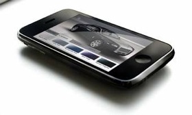 The Rolls-Royce application on the iPhone. (Photo courtesy of AutoWeek.)
