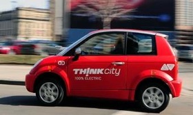 Price is important in choosing an electric car, a recent survey finds. Shown is the Think City car. (Photo courtesy of Think.)