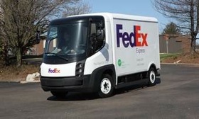 The electric FedEx truck. (Photo courtesy of AutoWeek.)