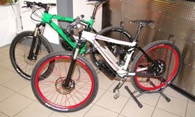 Porsche is offering a concept bike that runs on hybrid power. (Photo courtesy of Porsche.)