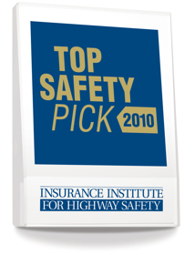 The 2010 IIHS Top Safety Pick award. (Image courtesy of the Insurance Institute for Highway Safety.)