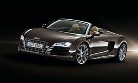 The Audi R8 spyder will get a 430-hp V8 to complement the V10. (Photo courtesy of Audi.)