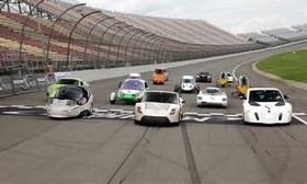 The finalists of the Automotive X Prize. (Photo via AutoWeek.)