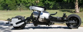 The BatPod replica cycle by Chopper City USA. (Photo from Gizmag.)