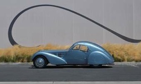 This 1936 Bugatti Type 57C Atlantic is on display at the Mullin Automotive Museum in Oxnard, Calif.--but only for a short time. (Photo from AutoWeek.)