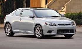 A new engine gives the redesigned 2011 Scion tC sport coupe quicker acceleration. (Photo courtesy of Toyota.)