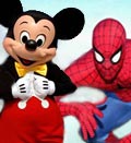 Composite of Mickey Mouse & Spiderman (© AP Photo)