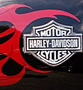 Credit: (© Stephan Savoia/AP)
Caption: Gas tank of Harley-Davidson motorcycle