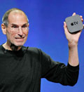 Credit: Apple CEO Steve Jobs displays the new AppleTV at news conference in San Francisco, Wednesday, Sept. 1, 2010 (© Paul Sakuma/AP)