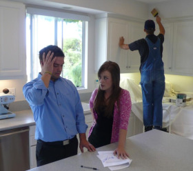 A recent survey found that 78% of remodeling professionals witness an argument between a couple either in the planning stage or during a home remodel project. (© ServiceMagic.com)