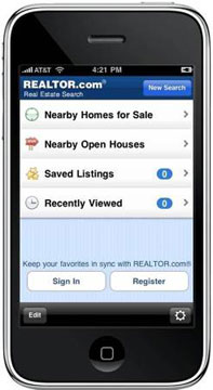 A new iPhone application from Realtor.com allows people to search for homes while they're on the go. (© Realtor.com)