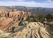 Green Spaces Are the Place for Me // Woman hiking ((c) Karl Weatherly Getty Images)